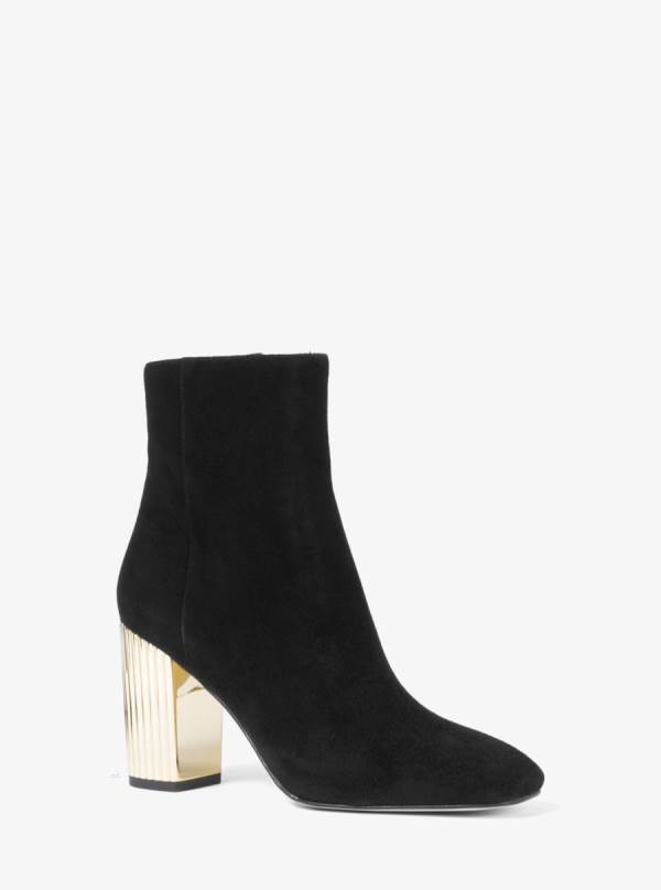 Damske Clenkove Cizmy Michael Kors Porter Suede Čierne - Topanky Michael Kors Sleva | GMWJP-5083